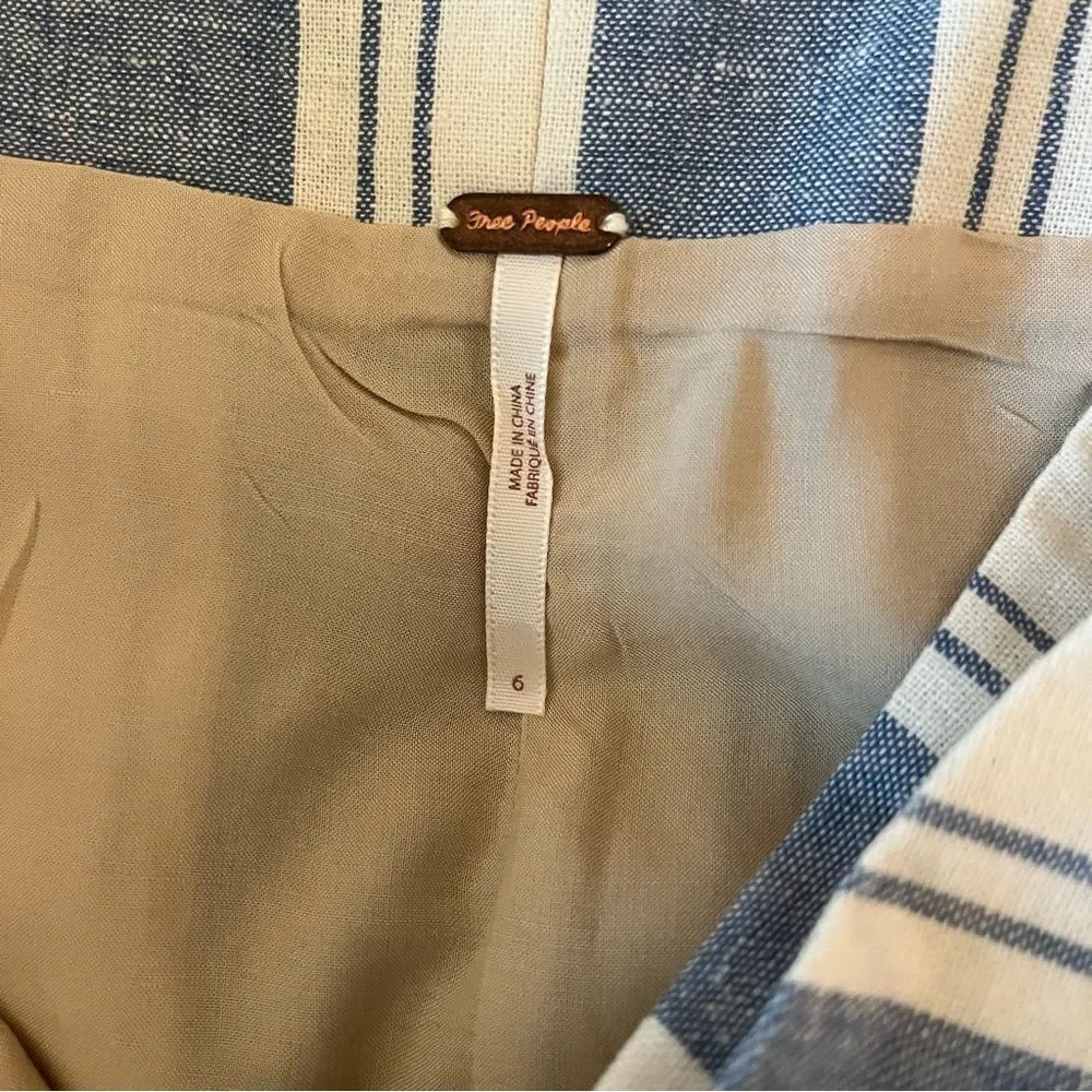 Free People Linen Wrap Mini Skirt